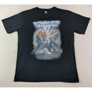 Uniqlo Van Halen Shirt Mens Medium Black Band Graphic Tee Tagless Music Rock